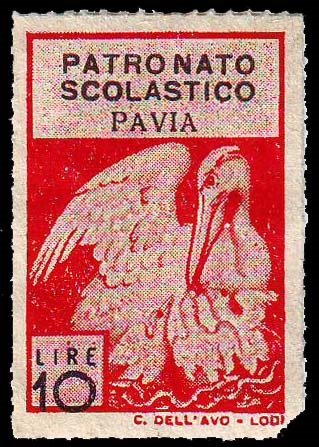 Marca da Bollo del Comune di PAVIA su Carta Bianca di dimensioni 22 X 33 mm