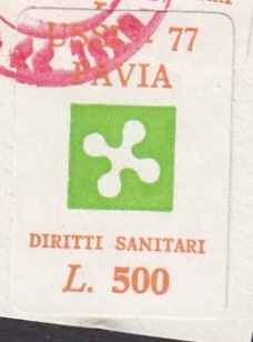 Marca da Bollo del Comune di PAVIA su Carta Bianca di dimensioni 21 x 30 mm