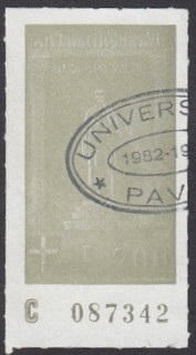 Marca da Bollo del Comune di PAVIA su Carta Bianca di dimensioni 24,5 x 42 mm