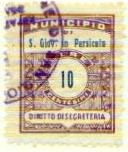Marca da Bollo del Comune di SAN GIOVANNI IN PERSICETO su Carta Bianca Sottile di dimensioni 19,5 x 25 mm