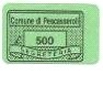 Marca da Bollo del Comune di PESCASSEROLI su Carta Bianca di dimensioni 17 x 12 mm