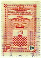 Marca da Bollo del Comune di PIACENZA su Carta Bianca Sottile di dimensioni 25 x 36,5 mm
