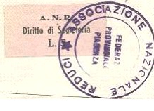 Marca da Bollo del Comune di PIACENZA su Carta Rosa di dimensioni 23 x 10 mm