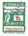 Marca da Bollo del Comune di PIAZZA AL SERCHIO su Carta Bianca di dimensioni 18,5 x 25,5 mm