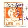 Marca da Bollo del Comune di PIEVE FOSCIANA su Carta Bianca di dimensioni 16 x 20 mm