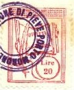 Marca da Bollo del Comune di PIEVE PORTO MORONE su Carta Bianca di dimensioni 20 x 26 mm