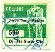 Marca da Bollo del Comune di PIEVE PORTO MORONE su Carta Bianca di dimensioni 20 x 20 mm