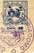 Marca da Bollo del Comune di PIEVE SAN GIACOMO su Carta Bianca di dimensioni 20 x 24,5 mm