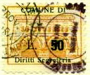 Marca da Bollo del Comune di PIEVE VERGONTE su Carta Bianca Sottile di dimensioni 24,5 x 19,5 mm
