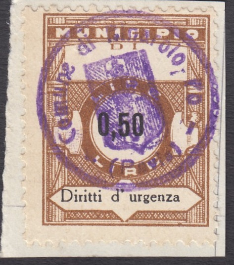 Marca da Bollo del Comune di PINAROLO PO su Carta Bianca di dimensioni 23 x 29 mm