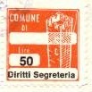 Marca da Bollo del Comune di PINAROLO PO su Carta Bianca di dimensioni 20 x 20 mm