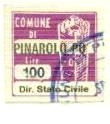 Marca da Bollo del Comune di PINAROLO PO su Carta Bianca di dimensioni 20 x 20 mm