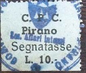 Marca da Bollo del Comune di PIRAINO su Carta Bianca di dimensioni mm