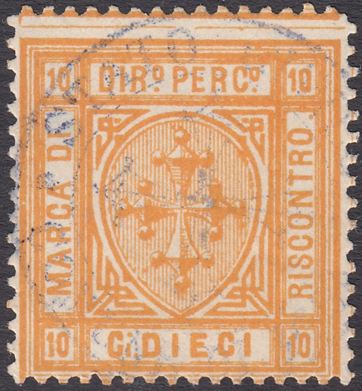 Marca da Bollo del Comune di PISA su Carta Bianca di dimensioni 25,5 x 27 mm