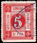 Marca da Bollo del Comune di PISA su Carta Bianca di dimensioni 28 x 33 mm