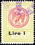 Marca da Bollo del Comune di PISA su Carta Bianca di dimensioni 24 x 32 mm