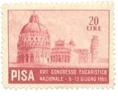 Marca da Bollo del Comune di PISA su Carta Bianca di dimensioni 35,5 x 26,5 mm