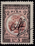 Marca da Bollo del Comune di PISA su Carta Bianca di dimensioni 30 x 32 mm