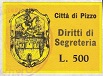 Marca da Bollo del Comune di PIZZO su Carta Bianca di dimensioni 37,5 x 26,5 mm