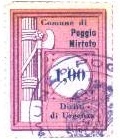 Marca da Bollo del Comune di POGGIO MIRTETO su Carta Bianca di dimensioni 23,5 x 30 mm