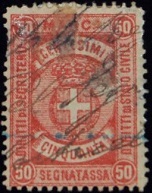 Marca da Bollo del Comune di POGGIO RENATICO su Carta Bianca Sottile di dimensioni 23,5 x 28,5 mm