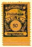 Marca da Bollo del Comune di POLISTENA su Carta Bianca Sottile di dimensioni 19 x 25 mm