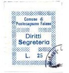 Marca da Bollo del Comune di PONTECACAGNANO FAIANO su Carta Bianca di dimensioni 22 x 27 mm