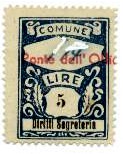 Marca da Bollo del Comune di PONTE DELL´OLIO su Carta Bianca di dimensioni 22,5 x 30,5 mm
