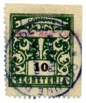 Marca da Bollo del Comune di PONTE DELL´OLIO su Carta Bianca di dimensioni 23 x 27 mm