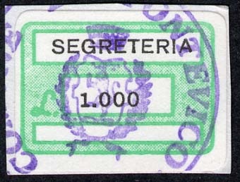 Marca da Bollo del Comune di PONTEVICO su Carta Bianca di dimensioni 19 x 14 mm
