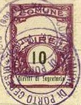 Marca da Bollo del Comune di PORTO CERESIO su Carta Bianca di dimensioni 22,5 x 29 mm