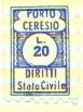 Marca da Bollo del Comune di PORTO CERESIO su Carta Bianca Sottile di dimensioni 11 x 17 mm