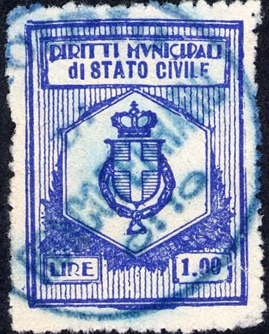 Marca da Bollo del Comune di PORTOFERRAIO su di dimensioni mm