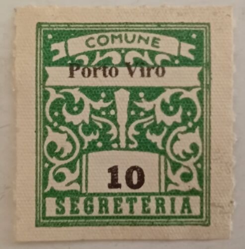 Marca da Bollo del Comune di PORTO VIRO su Carta Bianca di dimensioni 22 x 28 mm