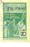 Marca da Bollo del Comune di POSITANO su Carta Bianca di dimensioni 21 X 32 mm
