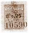 Marca da Bollo del Comune di POZZUOLI su Carta Bianca di dimensioni 17 x 21 mm