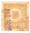Marca da Bollo del Comune di PRATO su Carta Bianca Sottile di dimensioni 20 x 21,5 mm