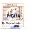 Marca da Bollo del Comune di PRATO su Carta Bianca di dimensioni 18 x 20 mm