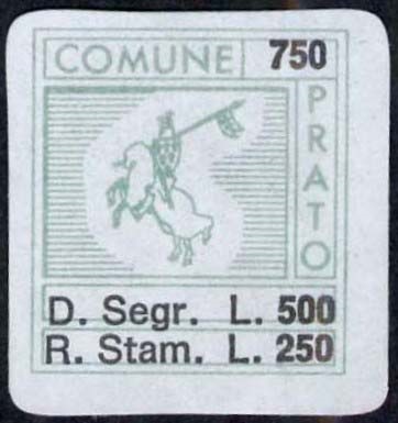 Marca da Bollo del Comune di PRATO su Carta Bianca di dimensioni 18 x 20 mm