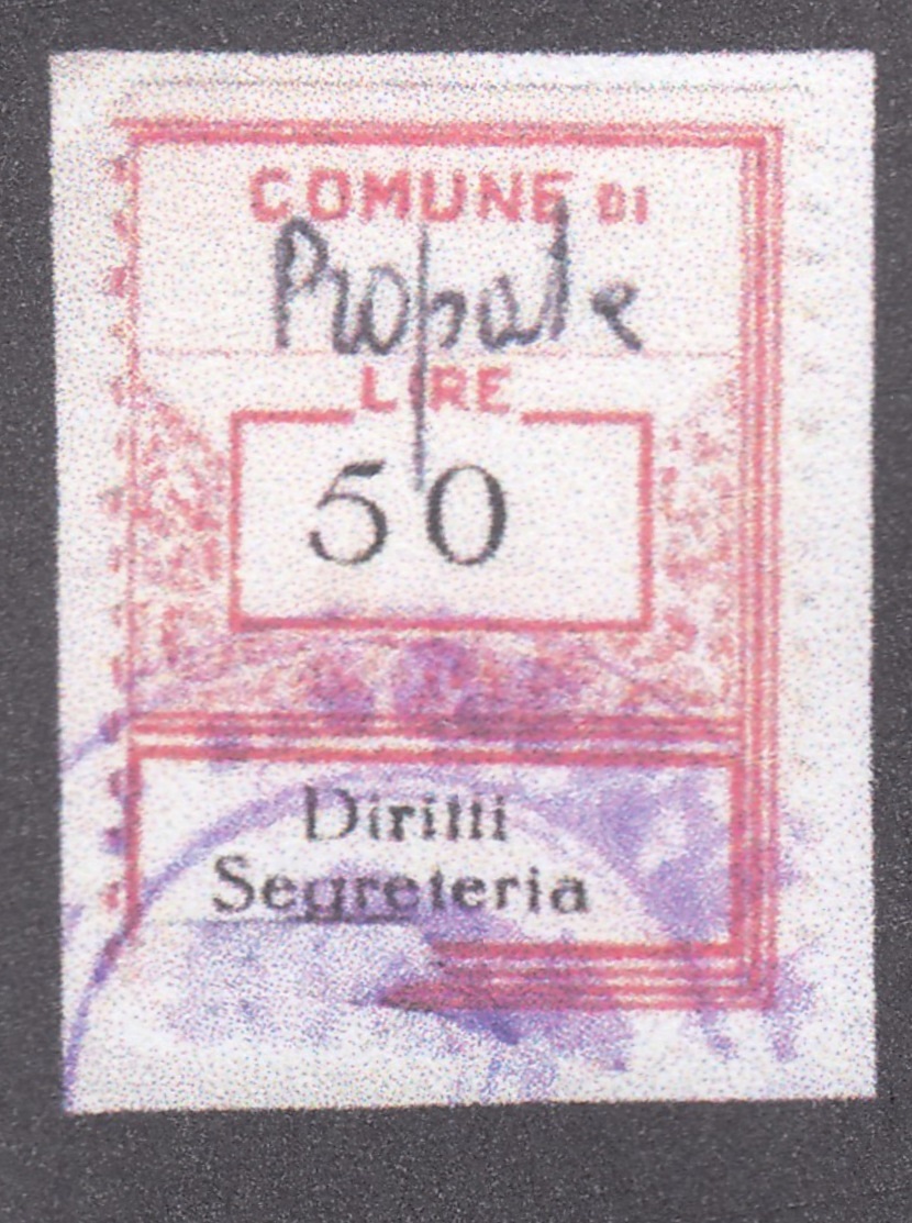 Marca da Bollo del Comune di PROPATA su Carta Bianca di dimensioni 13 x 19 mm