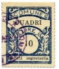 Marca da Bollo del Comune di QUADRI su Carta Bianca di dimensioni 22 x 28 mm