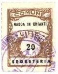 Marca da Bollo del Comune di RADDA IN CHIANTI su di dimensioni 22 x 29 mm