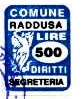Marca da Bollo del Comune di RADDUSA su di dimensioni 16 x 21 mm