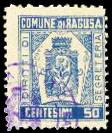 Marca da Bollo del Comune di RAGUSA su Carta Bianca Sottile di dimensioni 21 x 26,5 mm