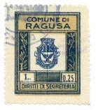 Marca da Bollo del Comune di RAGUSA su di dimensioni 23 x 29,5 mm