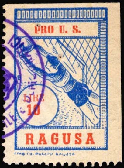 Marca da Bollo del Comune di RAGUSA su Carta Bianca di dimensioni 21 x 33 mm