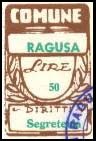 Marca da Bollo del Comune di RAGUSA su Carta Bianca di dimensioni 21 x 38 mm