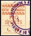 Marca da Bollo del Comune di RAGUSA su Carta Bianca di dimensioni 19,5 x 23,5 mm
