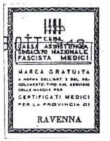 Marca da Bollo del Comune di RAVENNA su Carta Bianca di dimensioni 32 x 45 mm
