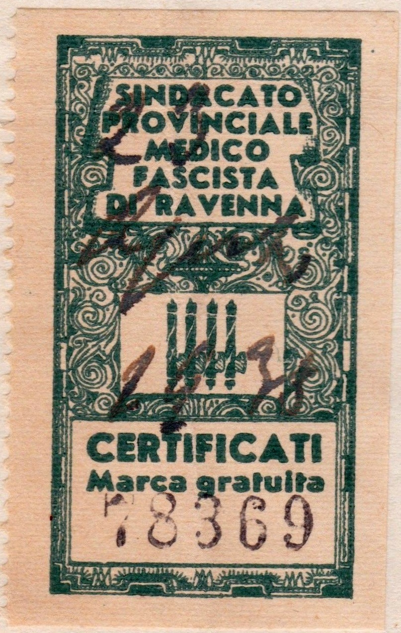 Marca da Bollo del Comune di RAVENNA su Carta Bianca di dimensioni mm